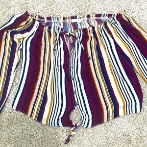 Button up off the shoulder Rewind top small